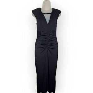 Fredericks of Hollywood Vintage 90s Mall Goth Ruched Vamp Bodycon Dress size Med